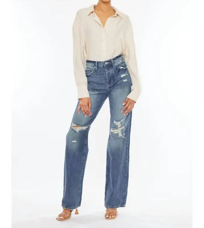 Chic Relaxation Lydia High Rise 90's Jean In Denim-Medium Wash