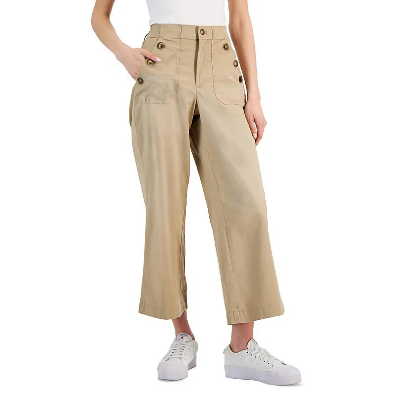 Breezy Outfits Nautica Womens High Rise Khaki Wide Leg Pants