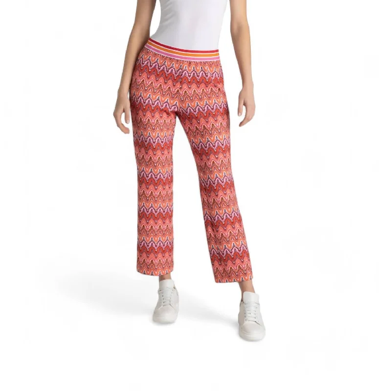 Fashion Must-have Flare Kick Pant In Pumpkin Orange Jacquard