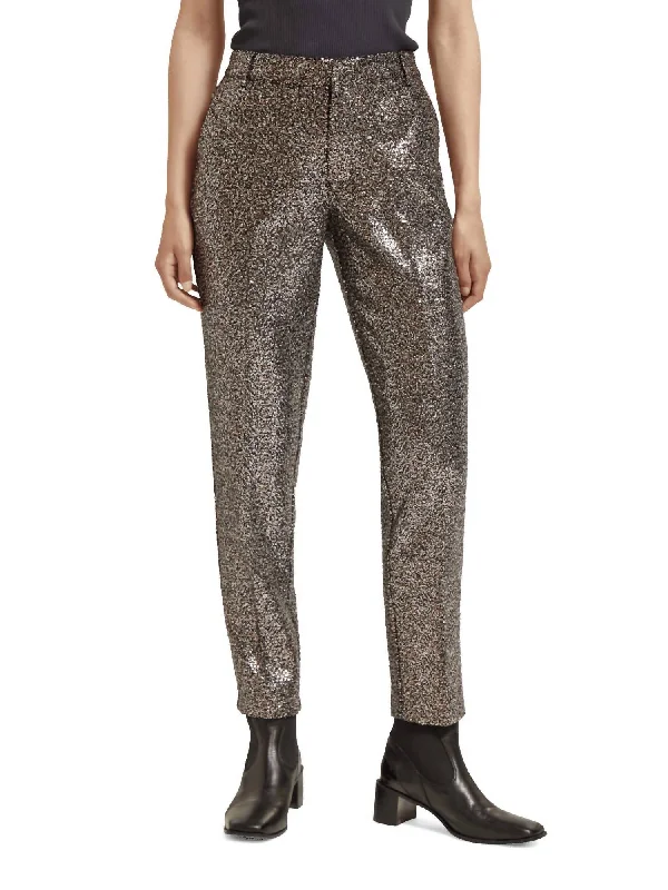 Simple Design Lowry Sequined Slim Pant In Midnight