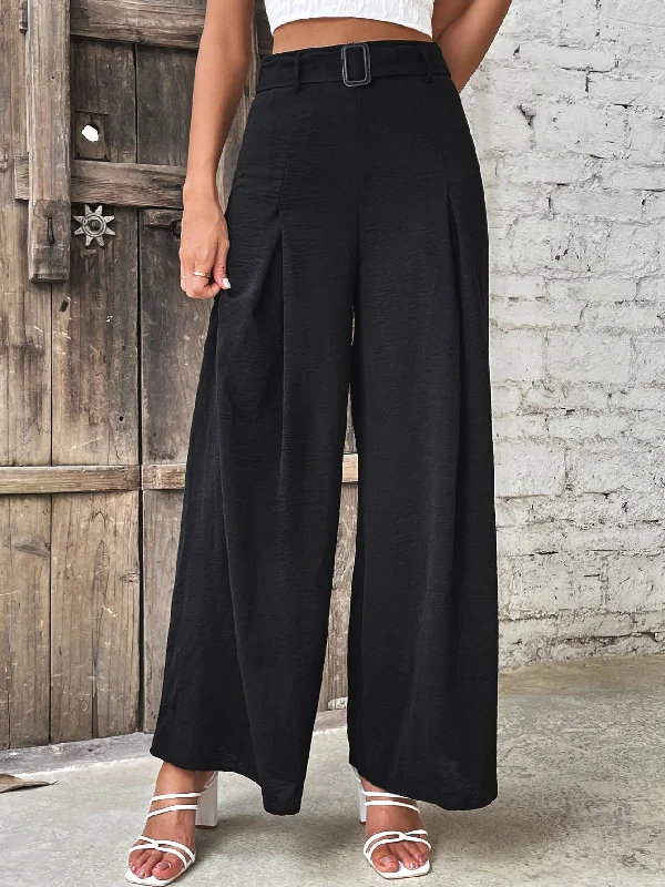 End Of The Year Ruched High Waist Wide Leg Pants
