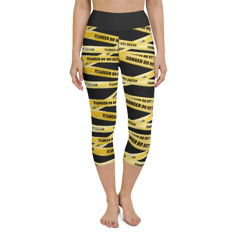 Fashionable And Fashionable Yellow Tape Yoga Capris