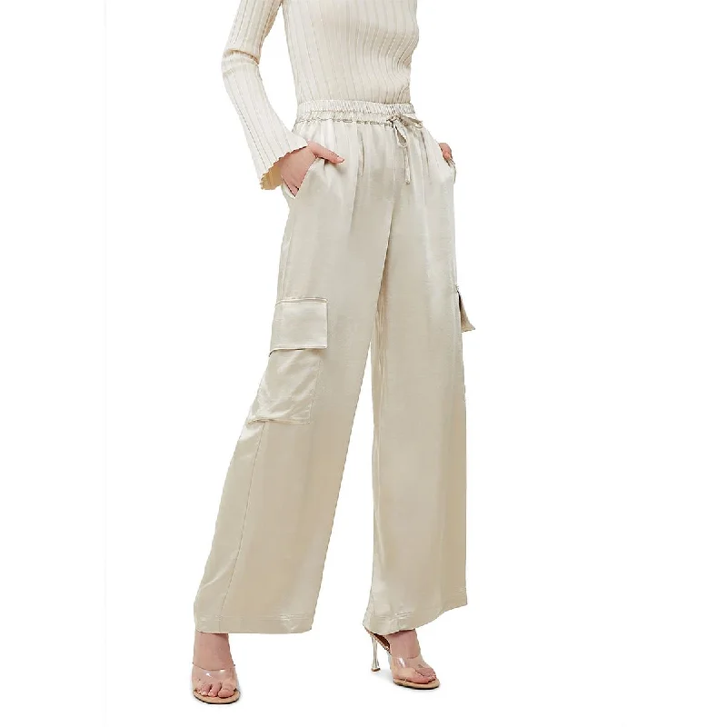 Relaxed And Casual French Connection Womens Chloetta Satin Wide Leg Cargo Pants
