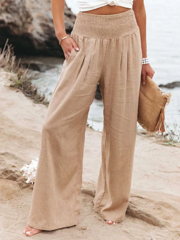 Cozy Fashion Trends Size Inclusive Smocked Waist Wide Leg Pants