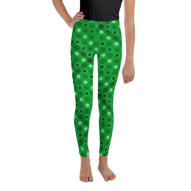 Advanced Design St. Patrick's Day Plaid Youth Leggings