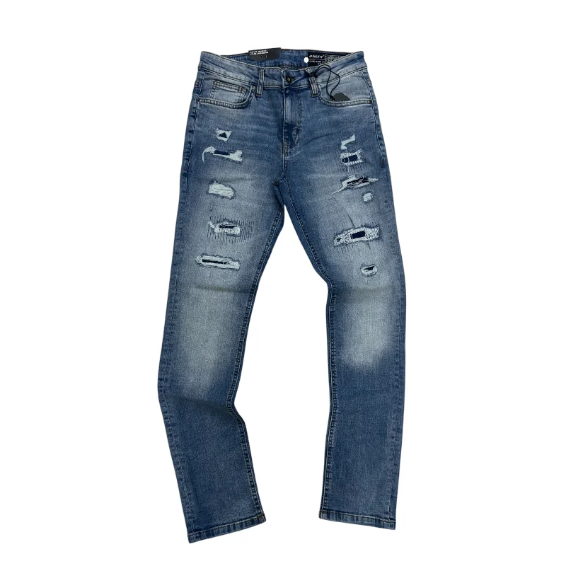 Cozy Sweaters Mischief Distress Skinny Fit Denim Med Blue 80359 j