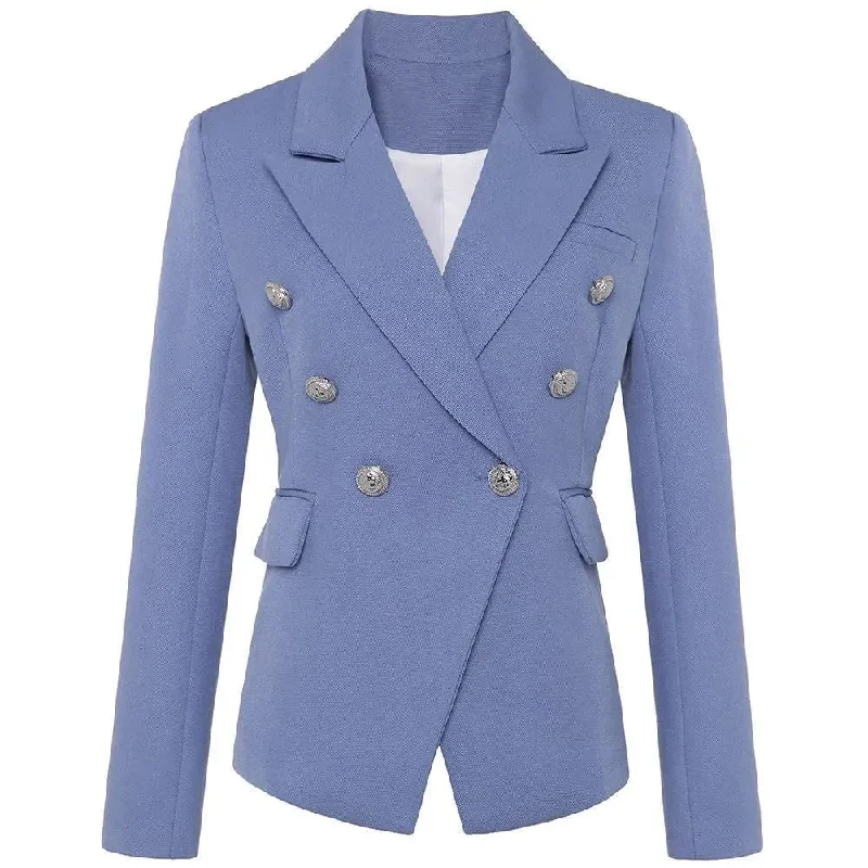 Elegant And Simple Stylish Double Breasted Blazer Women - Casual - Plain-Solid