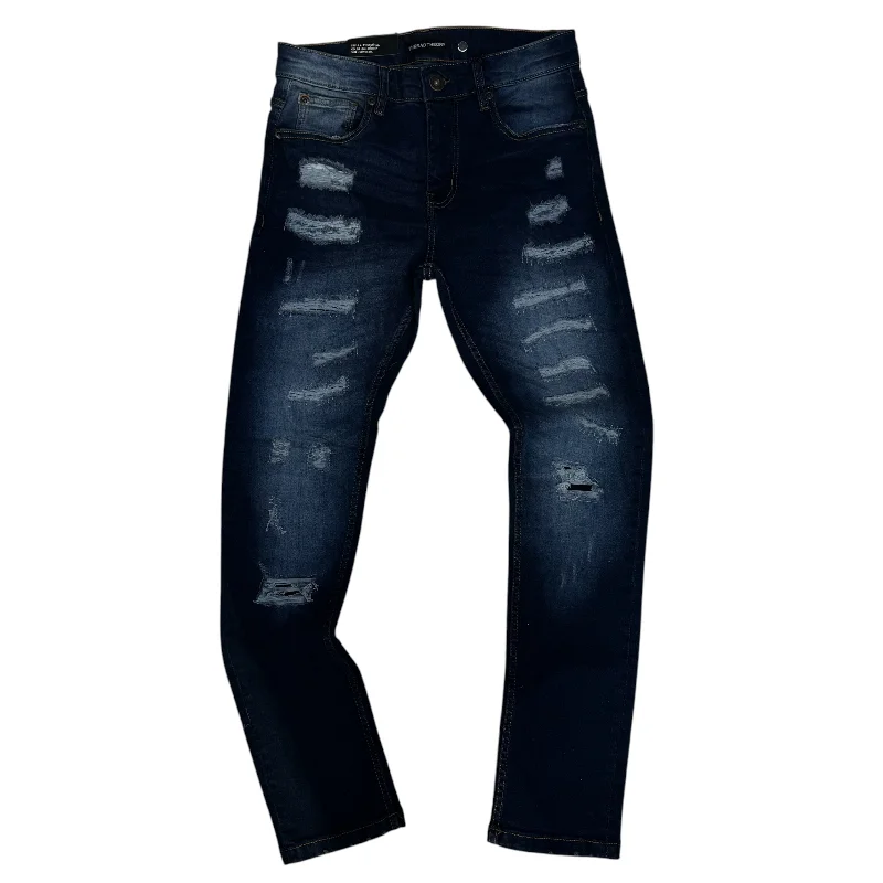 Urban Comfort Mischief skinny Rip and repair Denim D indigo 50107 J