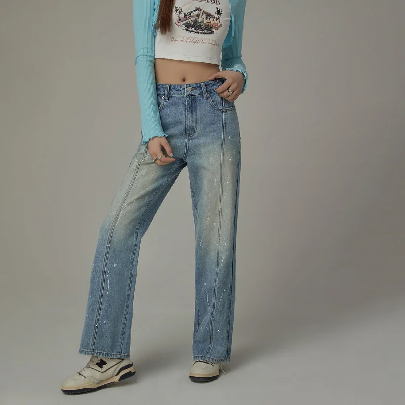 Cozy Footwear Wide Washed Denim Jeans