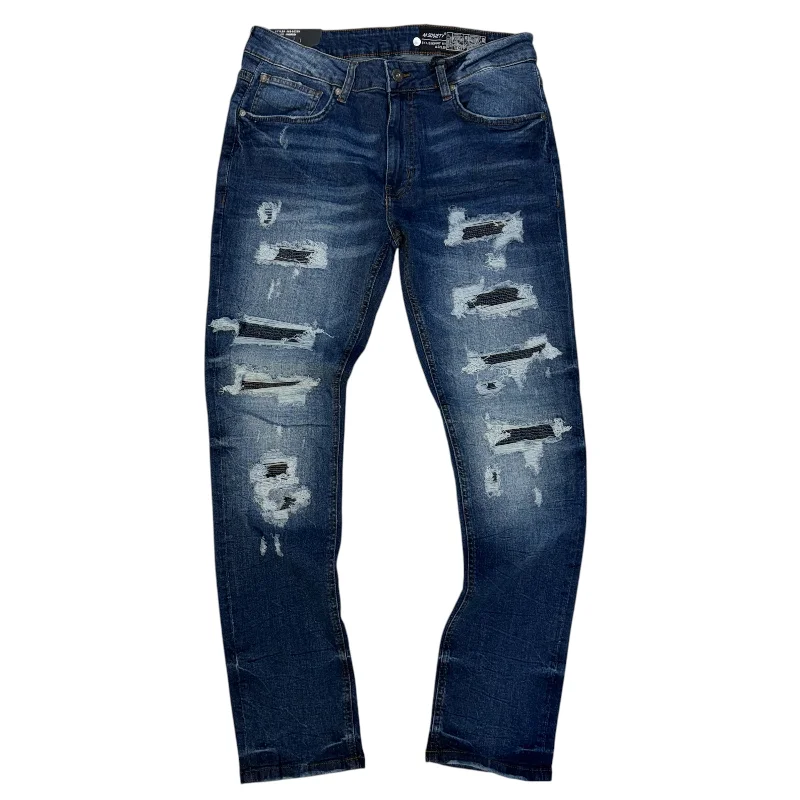 Soft Touch Mischief Distress Skinny Fit Denim Indgo  80299 J
