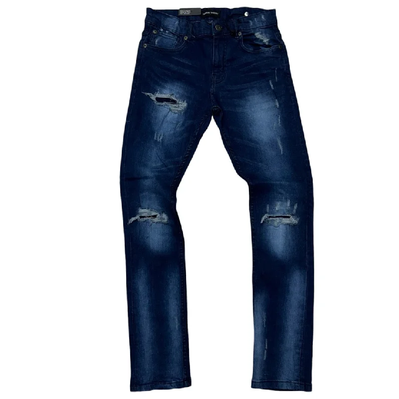 Stylish Ease Mischief Rip and repair Denim D Blue 50100 j