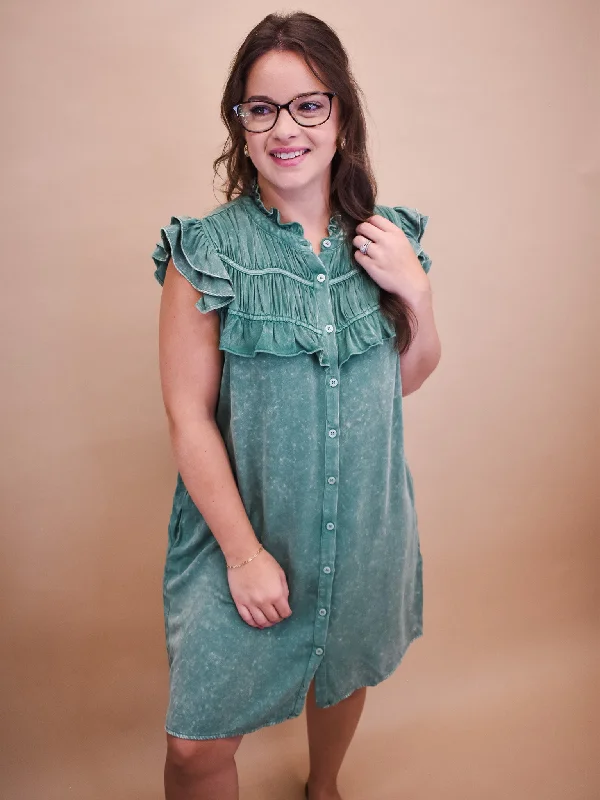 Soft Style Cleared Schedule Frilled Dress