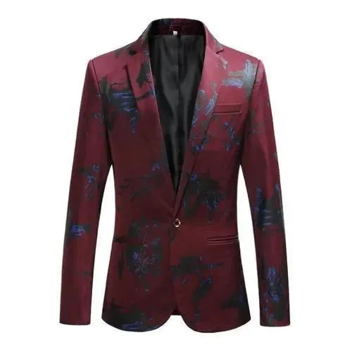 Boutique Recommendation Men Blazer - Party Blazer With Blue Prints