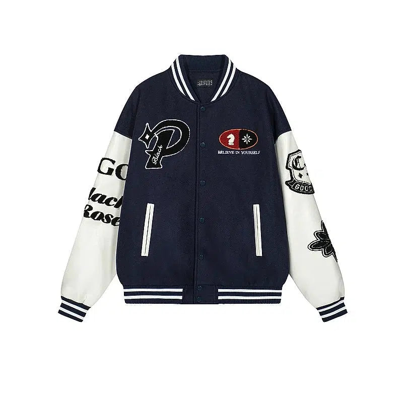 Urban Style Embroidered Varsity Jacket