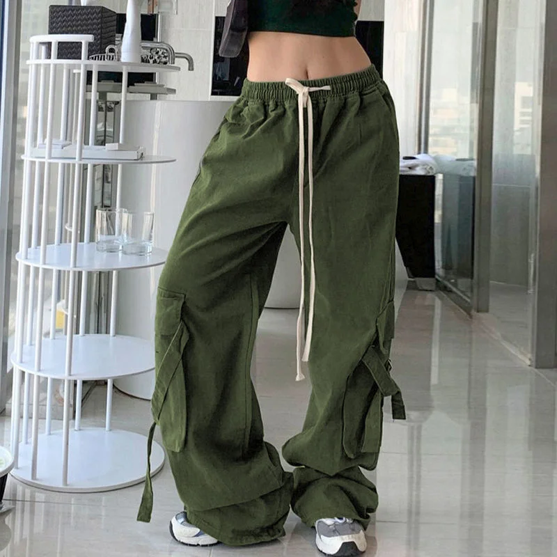 Chic Comfort Hong Kong Style Ins Ribbon Workwear Casual Pants Men And Women Autumn