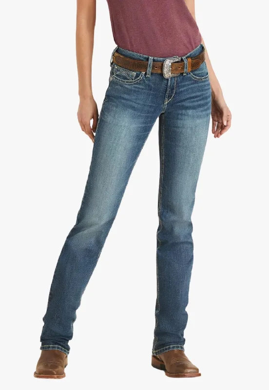 Fashion Comfort Ariat Womens REAL Michela Mid Rise Straight Leg Jean