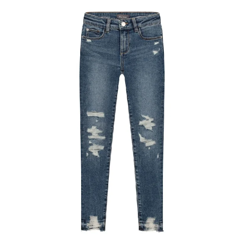 Warm Layers Blue Chloe Skinny Rip Tide Distressed