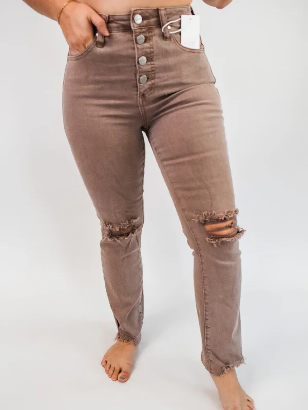 Cozy Shirts Risen High Rise Crop Straight Jeans