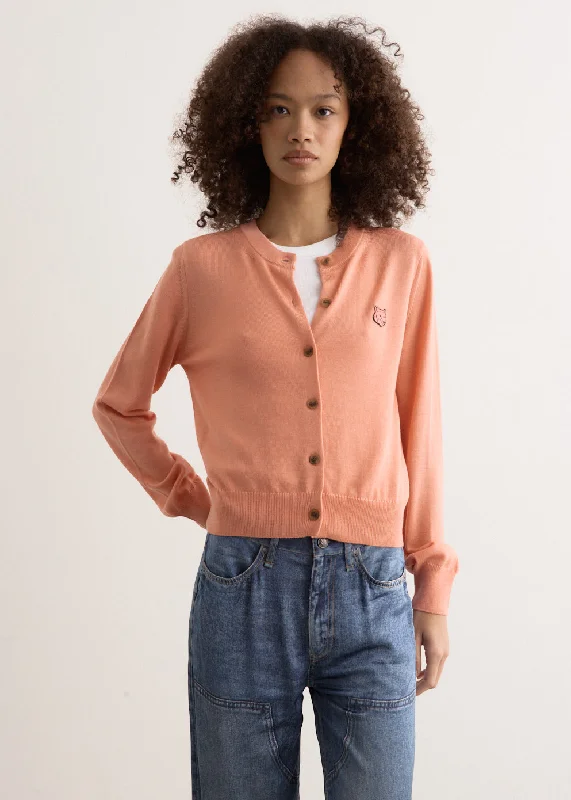 Exquisite Craftsmanship Bold Fox Head Patch Regular Cardigan