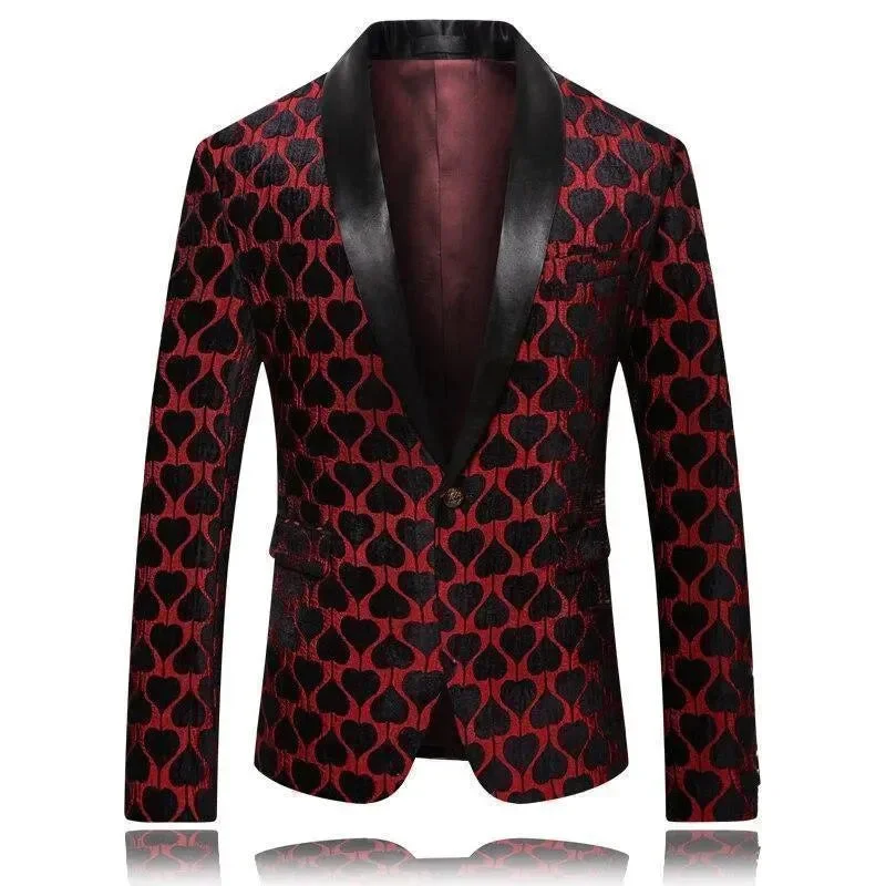 Fashion Selection Men Blazer - Red Lapel Collar Tuxedo Blazer