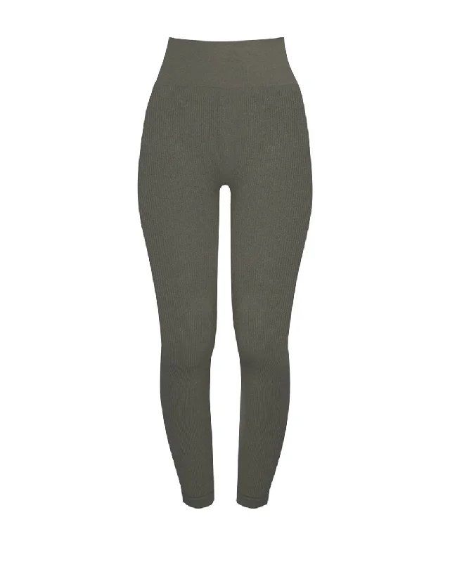 Fresh And Natural AWAKEN Ribbed Leggings | Muddy Grey