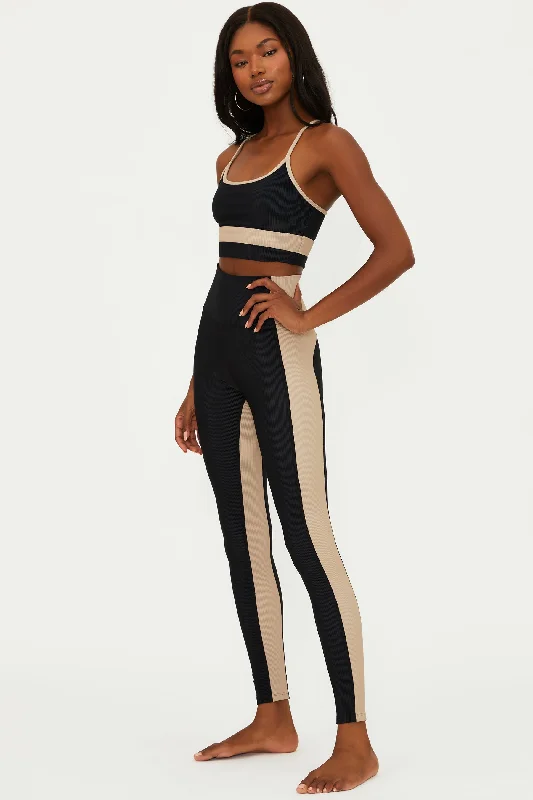Modern Comfort Wear Colorblock Legging Black Tan