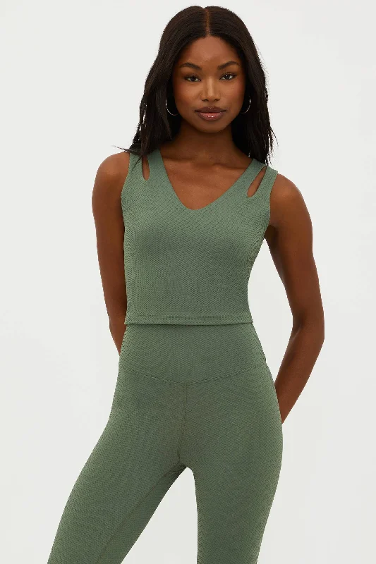 Sweet Style Evelina Top Queen Palm Waffle