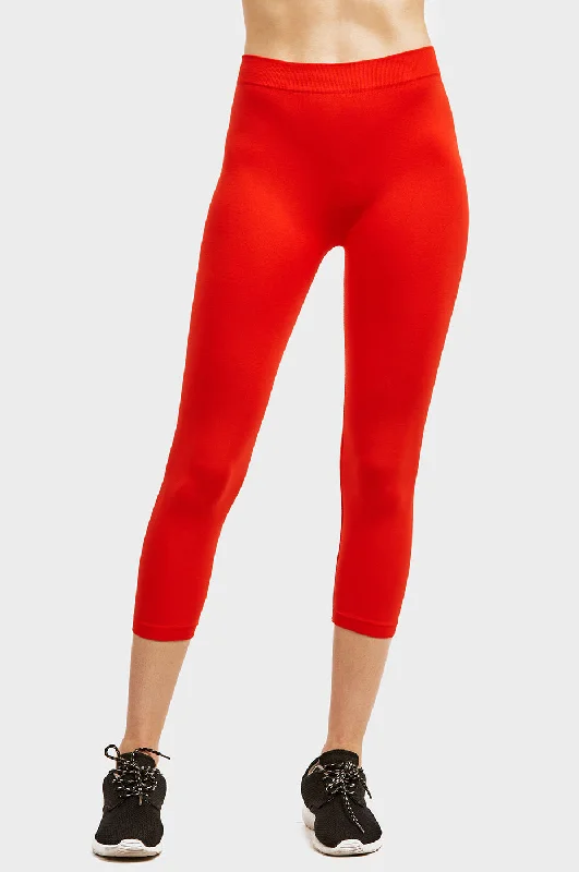 Versatile Style SOFRA LADIES POLYESTER CAPRI LEGGINGS (EX901)