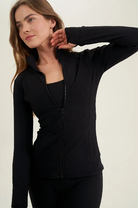 Trendy Dresses RIBBED BLACK JACKET