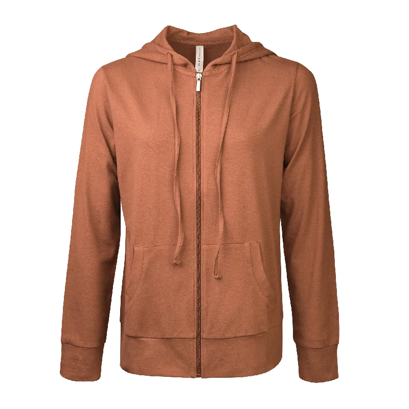 Classic SOFRA LADIES SINGLE JERSEY ZIP-UP HOODIE JACKET (HDC7000A/XA_BRICK)
