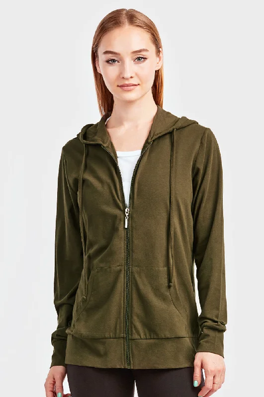 Fashionable And Versatile SOFRA LADIES SINGLE JERSEY ZIP-UP HOODIE JACKET (HDC7000A/XA_OLIVE) Fashionable And Versatile SOFRA LADIES SINGLE JERSEY ZIP-UP HOODIE JACKET (HDC7000A/XA_OLIVE)