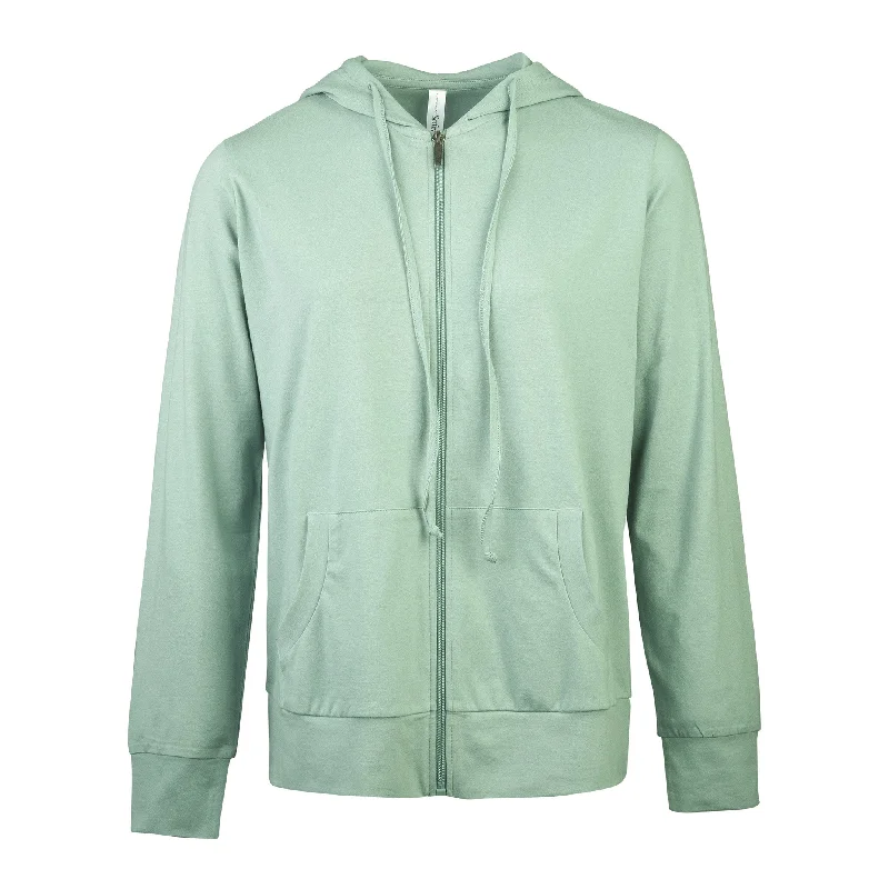 Fashionable Items SOFRA LADIES SINGLE JERSEY ZIP-UP HOODIE JACKET (HDC7000A/XA_SAGE)