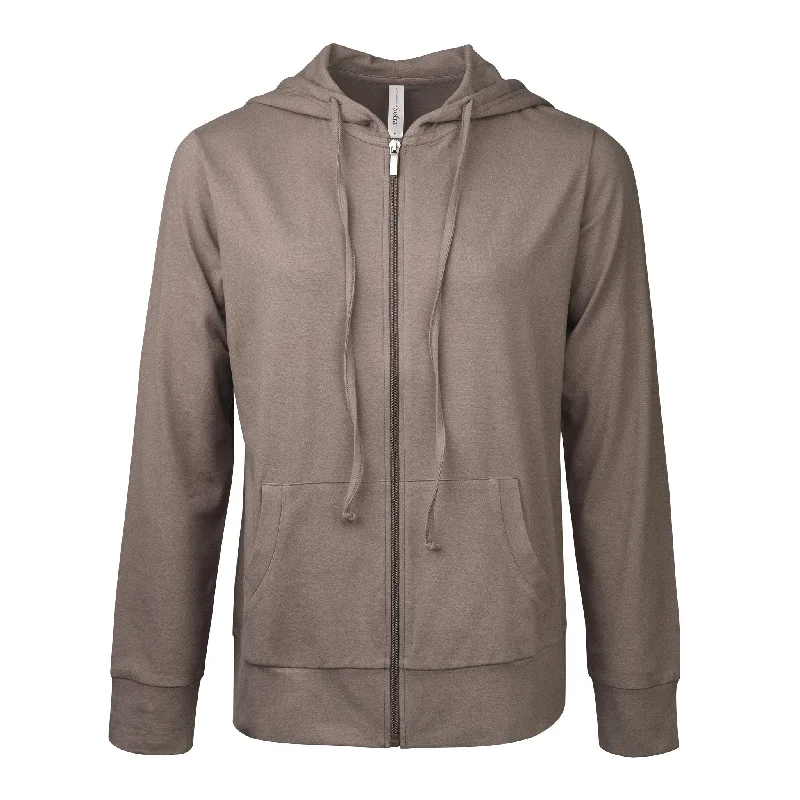 Romantic Data SOFRA LADIES SINGLE JERSEY ZIP-UP HOODIE JACKET (HDC7000A/XA_TAUPE)
