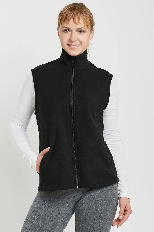 Classic Items SOFRA LADIES POLAR FLEECE VEST (LPF100_BLACK)