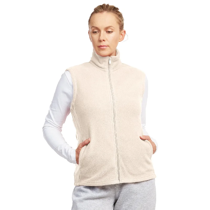 Casual Wear SOFRA LADIES POLAR FLEECE VEST (LPF100_OAT)