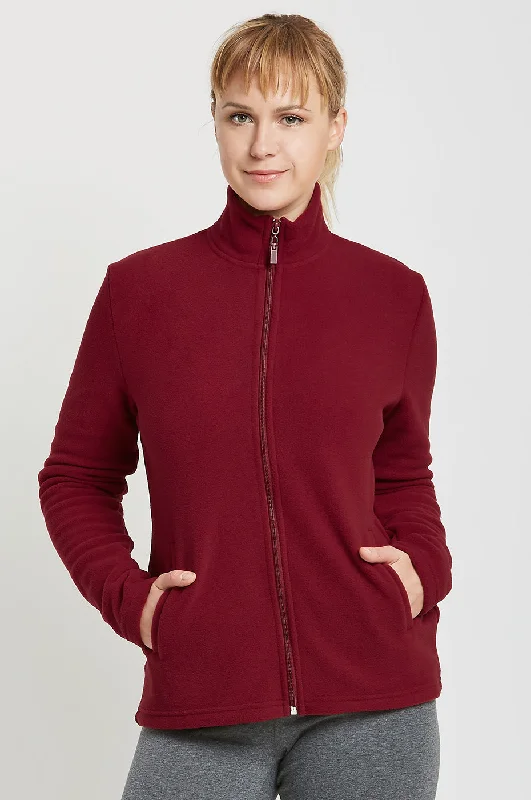 European And American Style SOFRA LADIES POLAR FLEECE JACKET (LPF200_BURG)