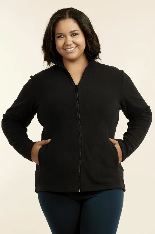 New Season Series SOFRA LADIES POLAR FLEECE JACKET PLUS SIZE (LPF200X_BLK)