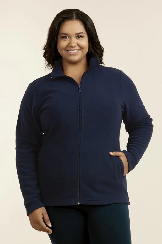 Breathable Design SOFRA LADIES POLAR FLEECE JACKET PLUS SIZE (LPF200X_NVY)