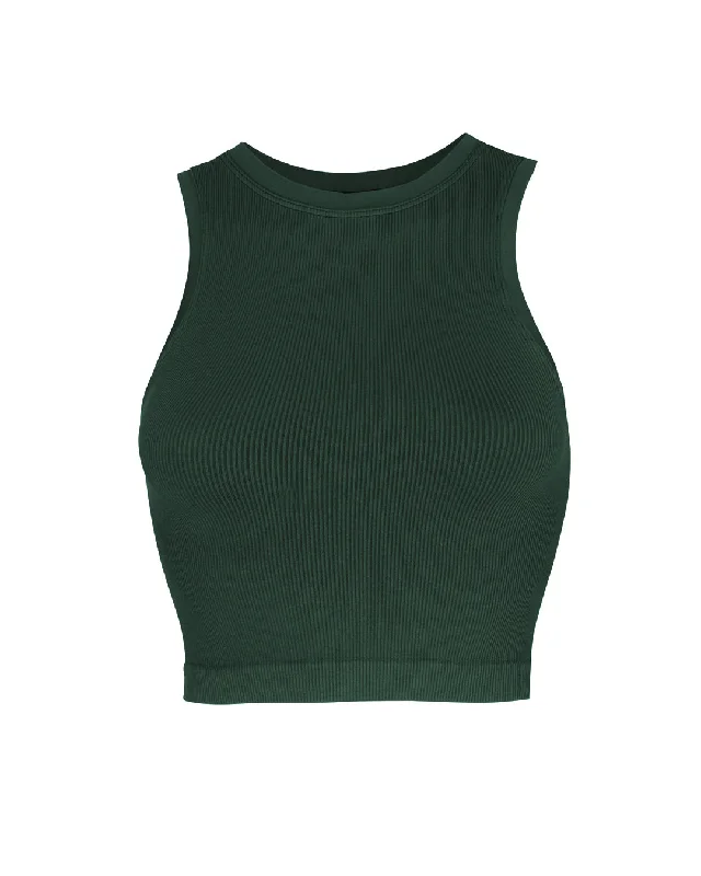 Cozy Shirts LUMINOUS Ribbed Vest | Dark Green