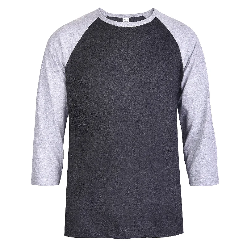 Trends TOP PRO MEN'S 3/4 SLEEVE BASEBALL TEE (MBT001_H.GR/C.GR)