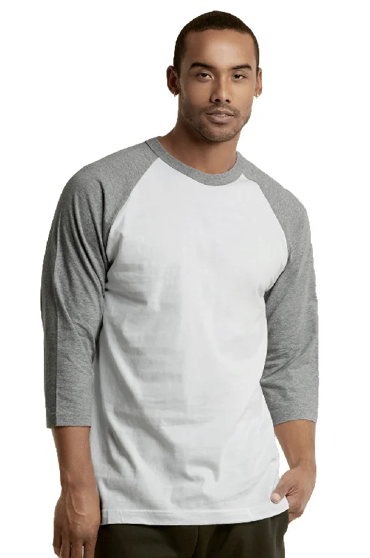 Exquisite Craftsmanship TOP PRO MEN'S 3/4 SLEEVE BASEBALL TEE (MBT001_LT.G/WHT)