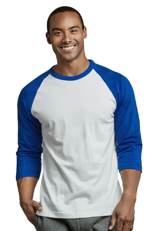Trendy Comfort TOP PRO MEN'S 3/4 SLEEVE BASEBALL TEE (MBT001_RB/WHT)