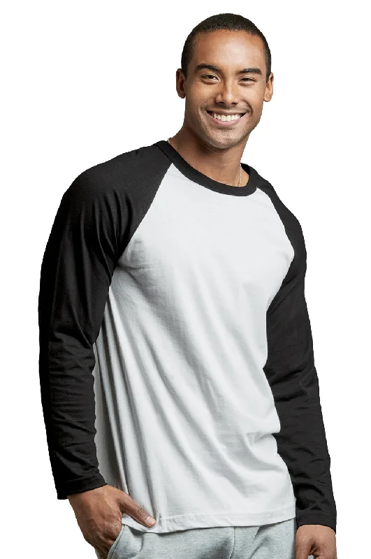 Soft Layers TOP PRO MEN'S LONG SLEEVE BASEBALL TEE (MBT002_BLK/WHT)