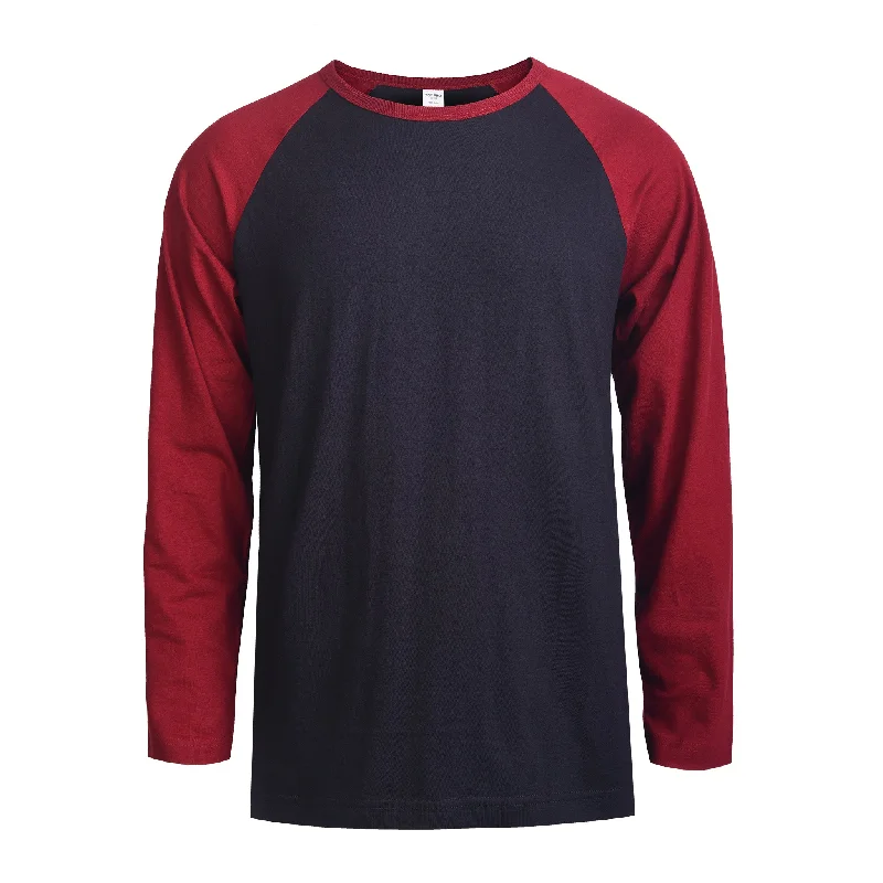 Weekend Comfort TOP PRO MEN'S LONG SLEEVE BASEBALL TEE (MBT002_BUR/BL)