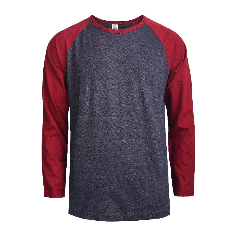 Stylish Jackets TOP PRO MEN'S LONG SLEEVE BASEBALL TEE (MBT002_BUR/C.GR)