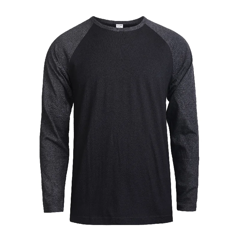 Trendy Dresses TOP PRO MEN'S LONG SLEEVE BASEBALL TEE (MBT002_C.GR/BLK)