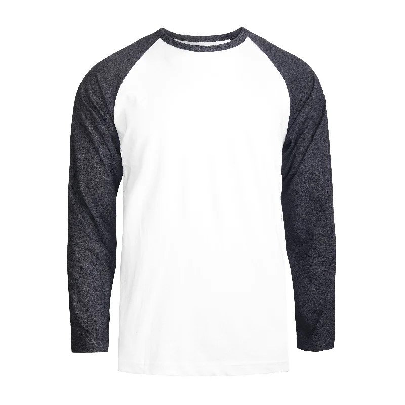 Comfortable Jeans TOP PRO MEN'S LONG SLEEVE BASEBALL TEE (MBT002_C.GR/WHT)