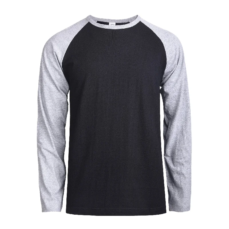 Comfy Layers TOP PRO MEN'S LONG SLEEVE BASEBALL TEE (MBT002_H.GR/BLK)