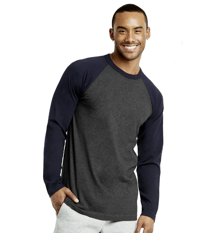 Soft Trends TOP PRO MEN'S LONG SLEEVE BASEBALL TEE (MBT002_NV/C.GR)