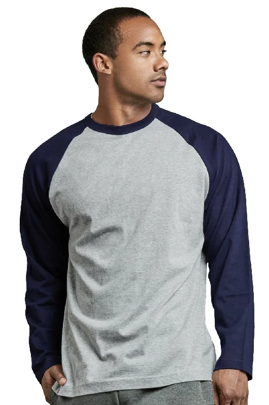 Breezy Outfits TOP PRO MEN'S LONG SLEEVE BASEBALL TEE (MBT002_NV/LT.G)